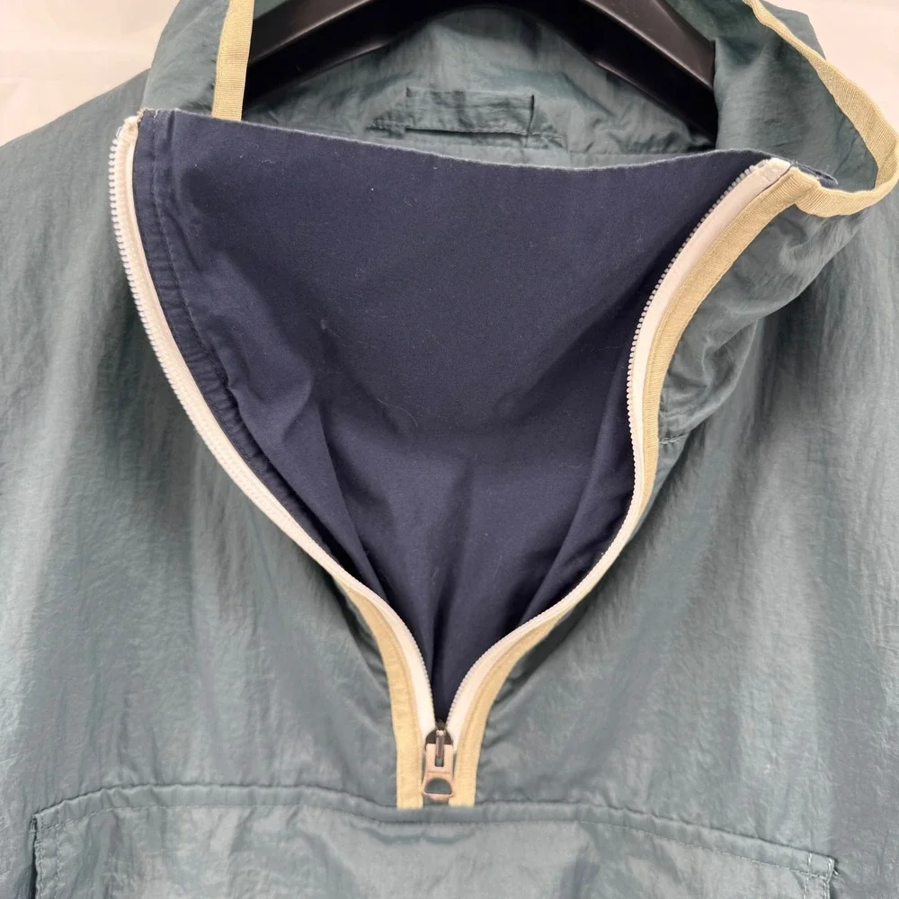 Acne Studios Anorak Jacket Mens 46 Teal Green Half Zip Nylon Windbreaker